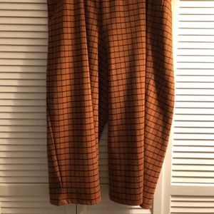 ASOS Orange and Black Grid Wide Leg Pants